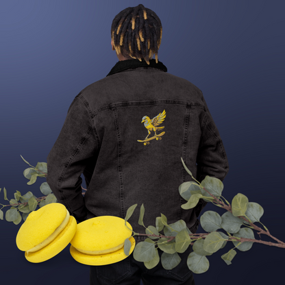 Pyrite Embroided Unisex denim sherpa jacket